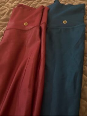 High-Waist Maxi Skirt — Red and Teal Colorblock